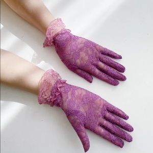 🎀 Lovely Purple Ruffle Lace Gloves 🎀